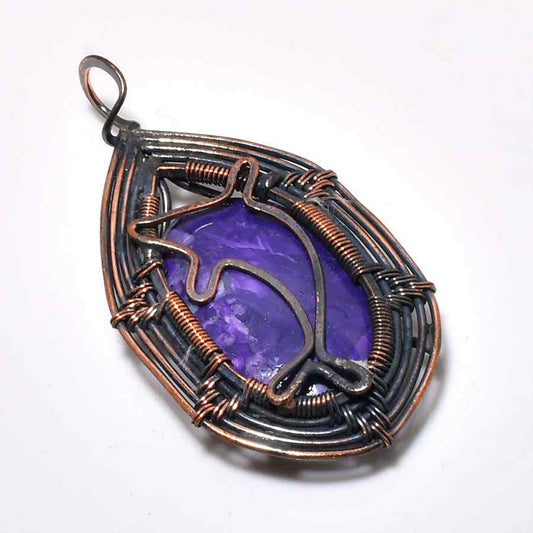 Mystic Purr – Amethyst Copper Cat Pendant