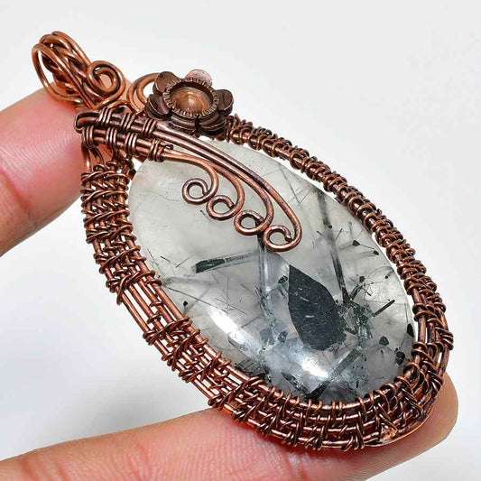 Terra’s Embrace – Smoky Quartz Copper Pendant