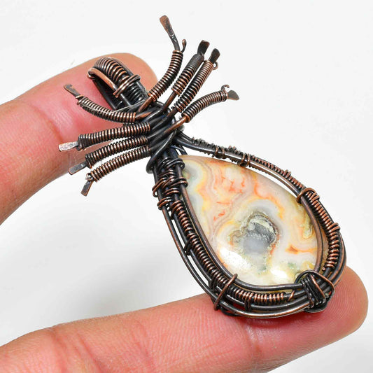 Gaia’s Whisper – Agate Copper Pendant