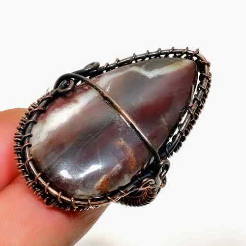 Gaia’s Embrace – Copper-Wrapped Agate Ring