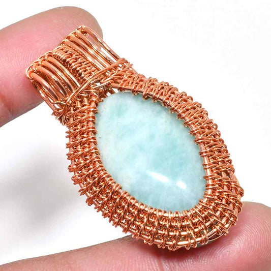 Serenity’s Embrace – Amazonite & Copper Pendant