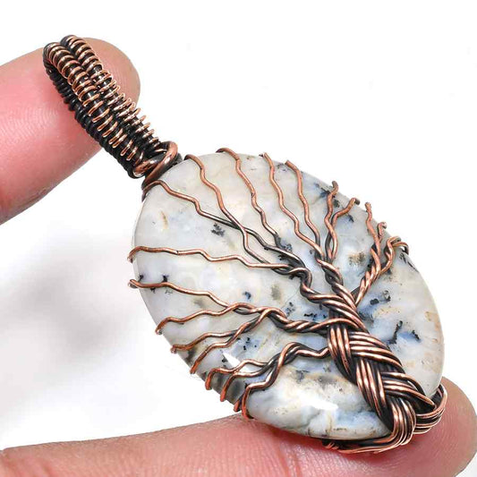Gaia’s Heart – Copper Tree of Life Stone Pendant