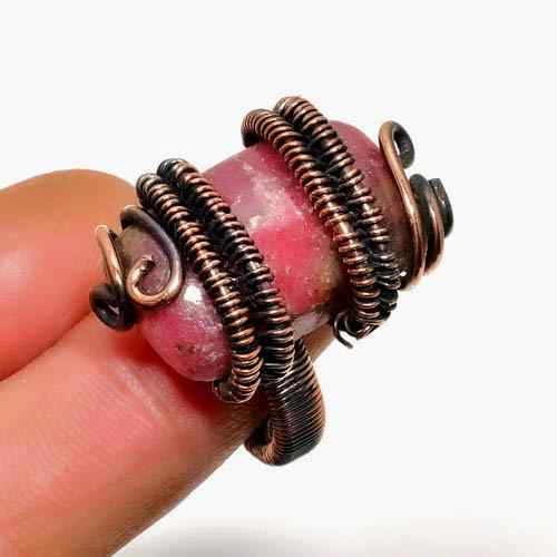 Serenity’s Embrace – Rhodonite & Antique Bronze Ring
