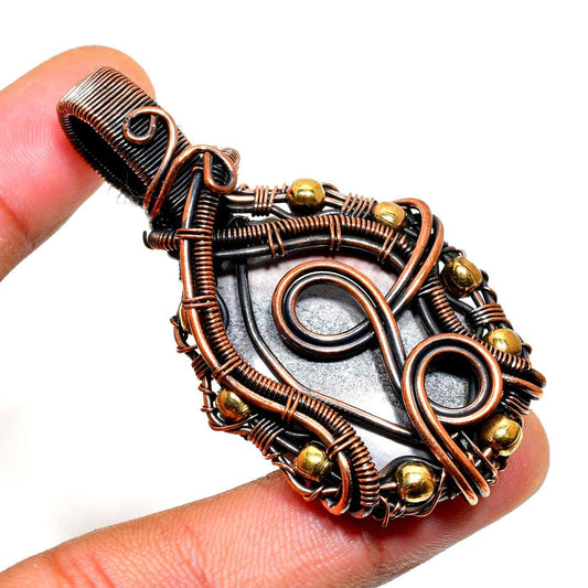 Ezra’s Veil – Handcrafted Amethyst & Oxidized Copper Pendant