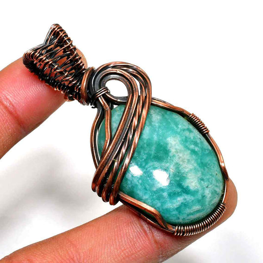 Gaia’s Harmony – Amazonite Copper Pendant