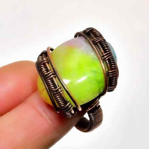 Aurora’s Embrace – Opal & Copper Ring
