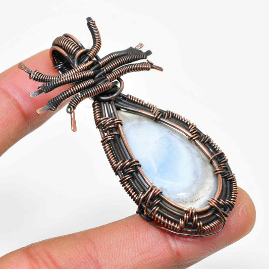 Moonlight Whisper – Oxidized Copper Moonstone Pendant