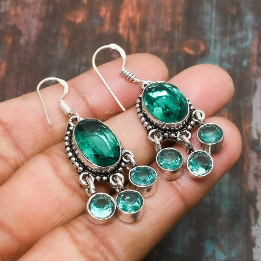 Sylvan Whisper – Emerald Drop Earrings