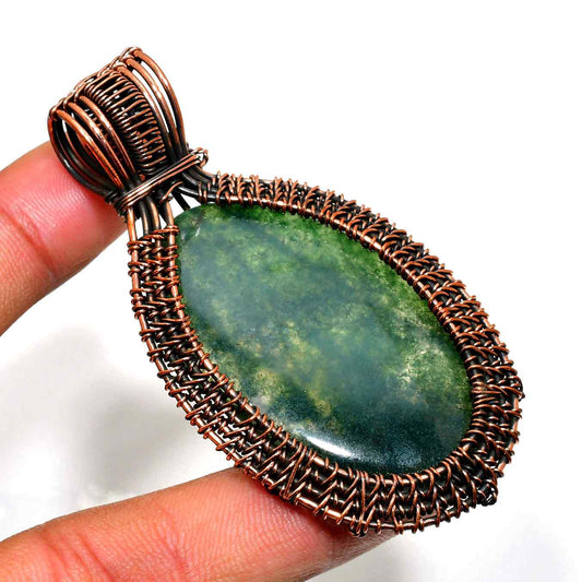 Gaia’s Harmony – Jade & Antique Copper Pendant