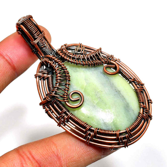 Gaia’s Harmony – Jade & Copper Pendant