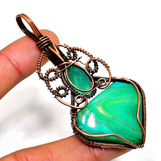 Emerald Elixir – Malachite & Antique Copper Pendant