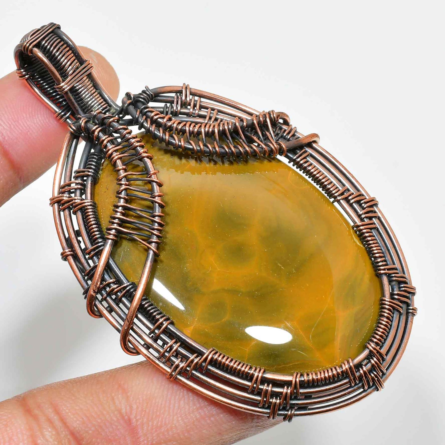 Golden Aura – Tiger’s Eye Copper Pendant