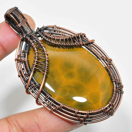 Golden Aura – Tiger’s Eye Copper Pendant