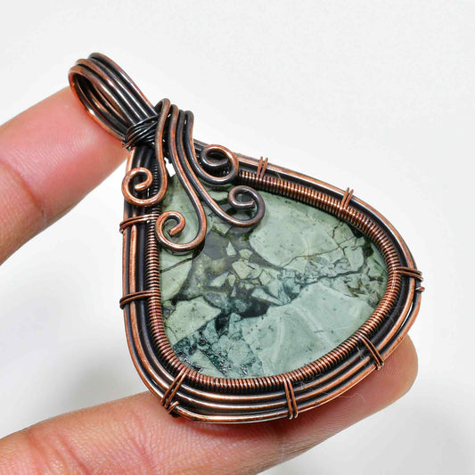 Gaia’s Embrace – Jasper & Copper Pendant