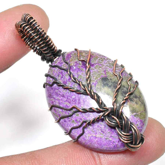 Ezra’s Veil – Mystic Amethyst & Oxidized Copper Pendant