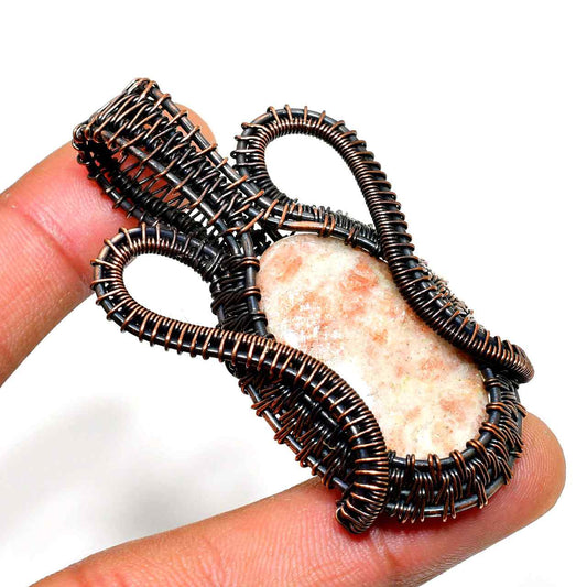 Gaia’s Embrace – Copper-Wrapped Stone Pendant