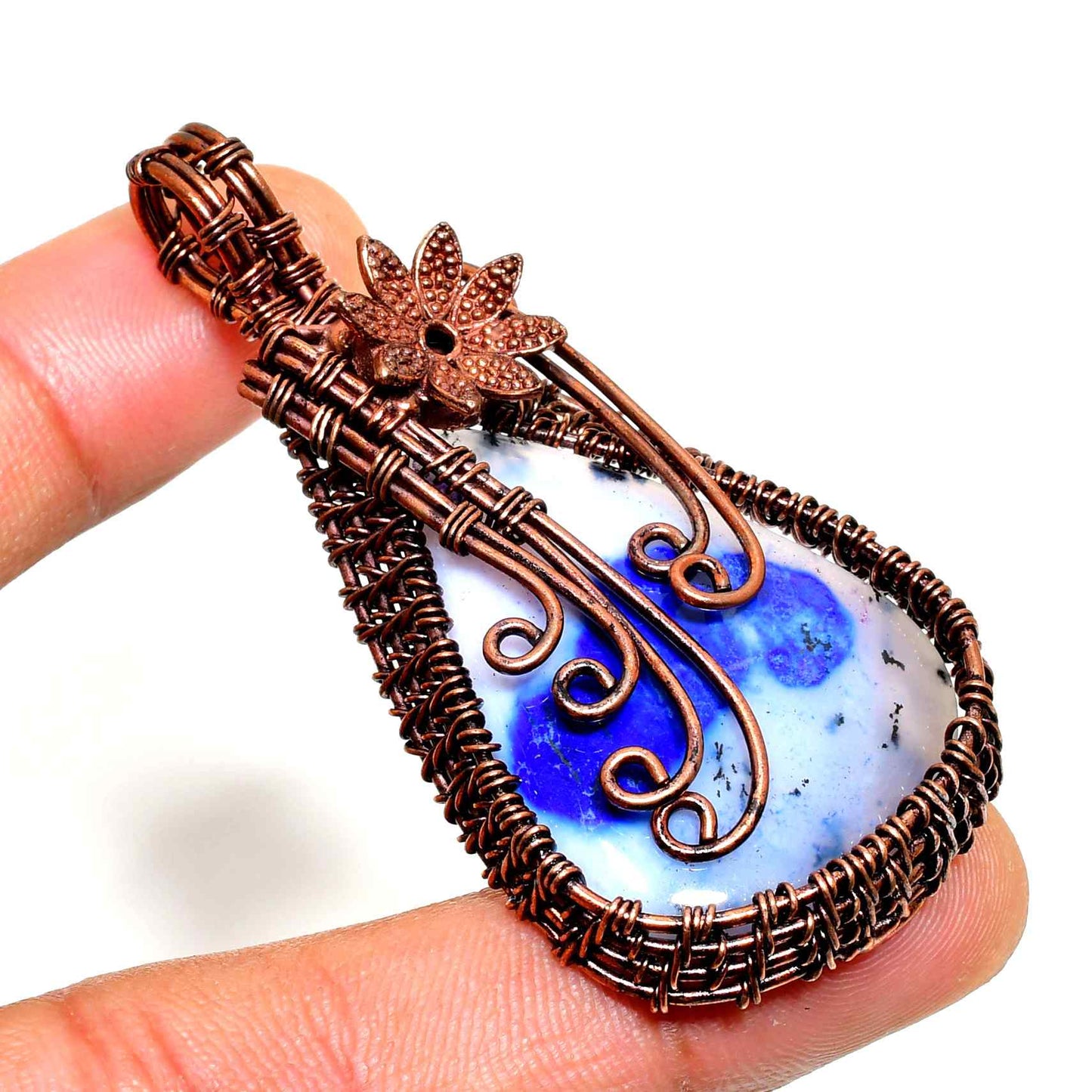 Gaia’s Embrace – Agate Copper Pendant