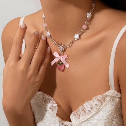 Strawberry Pearl Necklace