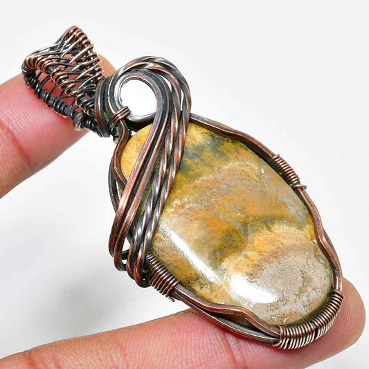 Serenity Glow – Golden Brown Copper Pendant