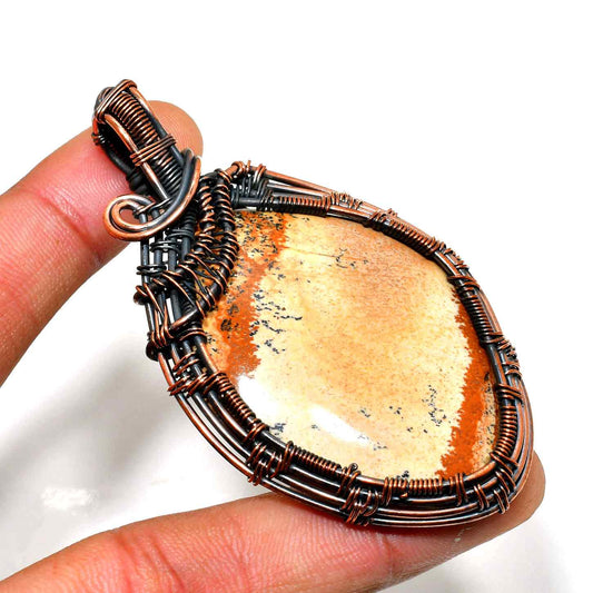 Gaia’s Embrace – Copper Gemstone Pendant