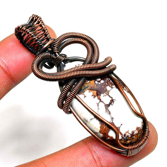 Gaia’s Embrace – Copper-Wrapped Stone Pendant