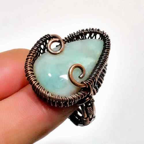 Serenity’s Embrace – Amazonite Copper Ring