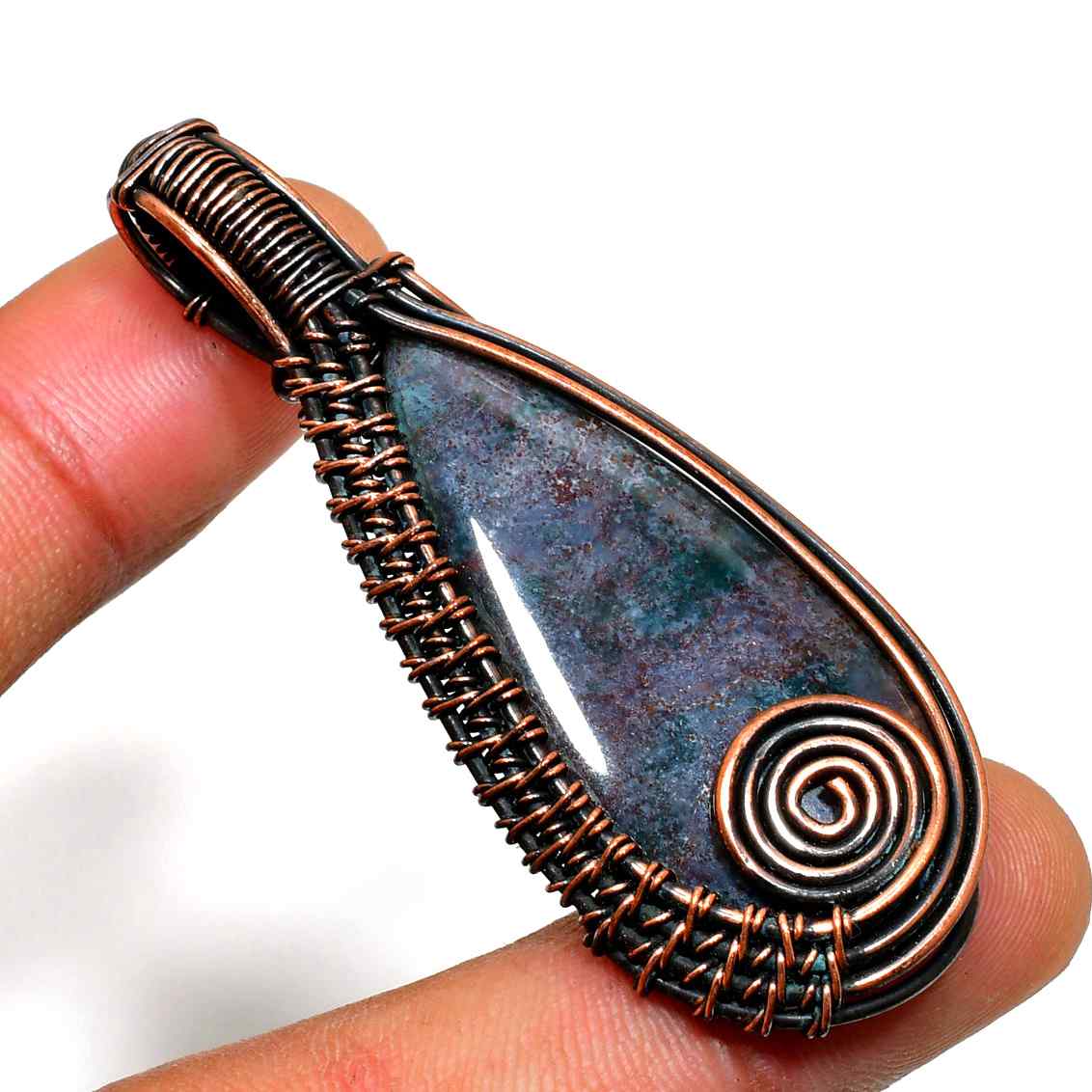 Earthbound Muse – Copper-Wrapped Stone Pendant