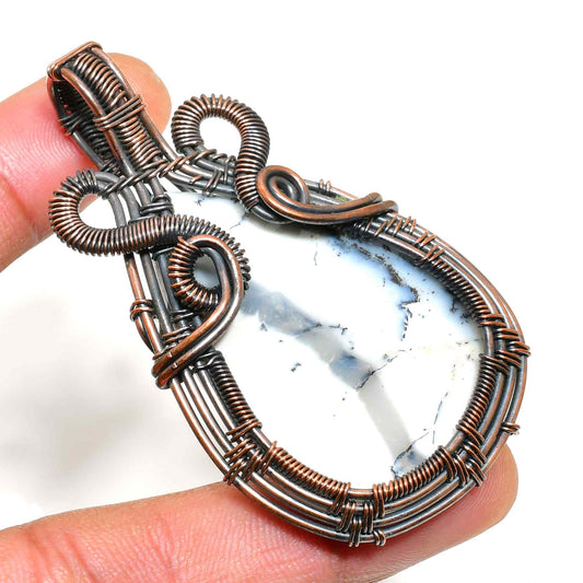 Serpent’s Embrace – Agate Copper Pendant