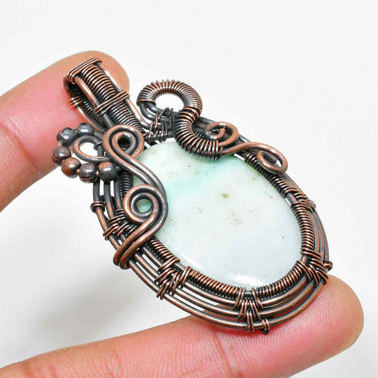 Gaia’s Embrace – Jade Copper Pendant