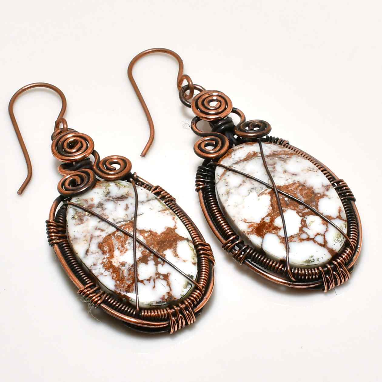 Serene Spirit – Howlite Copper Earrings