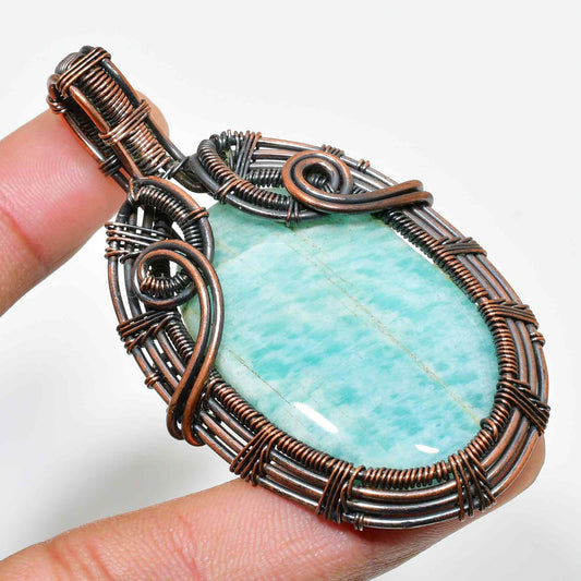 Gaia’s Harmony – Amazonite Copper Pendant