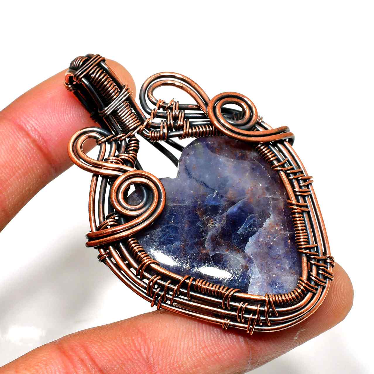 Ocean’s Heart – Lapis Lazuli Copper Pendant