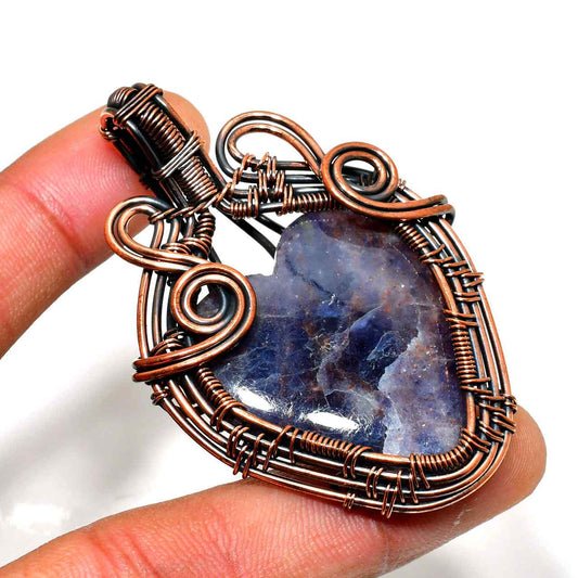 Ocean’s Heart – Lapis Lazuli Copper Pendant