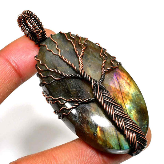 Gaia’s Embrace – Labradorite Tree of Life Pendant