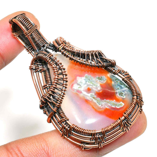 Harmony’s Embrace – Copper Agate Pendant