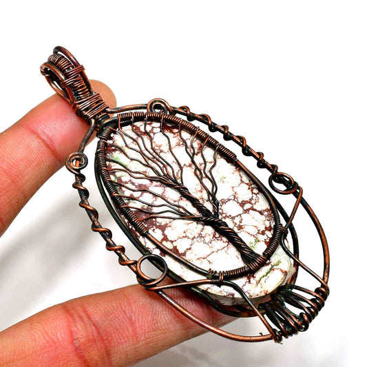 Gaia’s Embrace – Tree Agate Copper Pendant