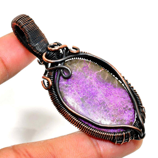 Ezra’s Veil – Oxidized Copper Amethyst Pendant