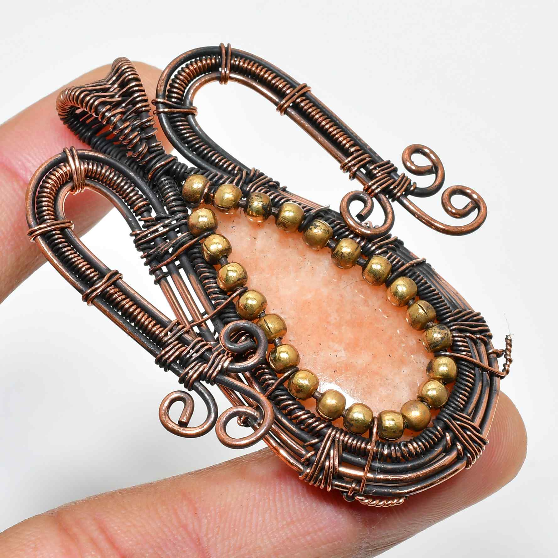 Ember’s Heart – Sunstone & Copper Pendant