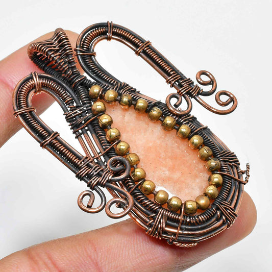 Ember’s Heart – Sunstone & Copper Pendant