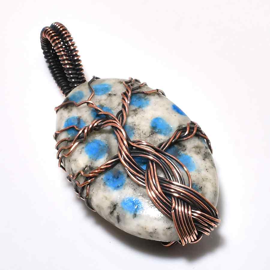 Aria’s Muse – Blue Spotted Stone Copper Pendant