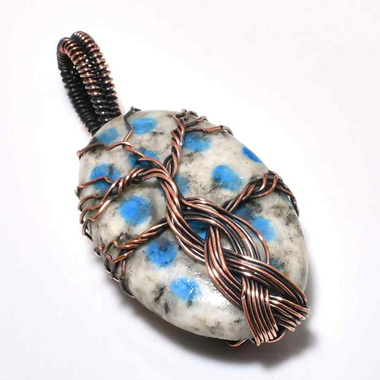 Aria’s Muse – Blue Spotted Stone Copper Pendant