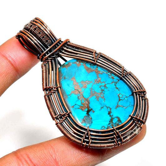 Gaia’s Whisper – Turquoise Copper Pendant