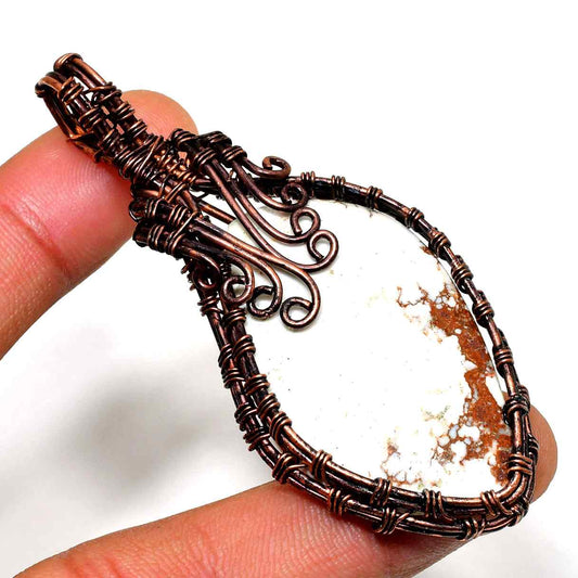 Earthbound Serenity – White Stone Copper Pendant