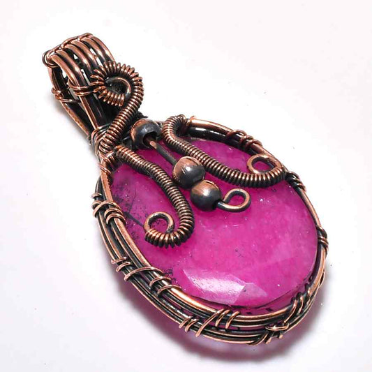 Crimson Ember – Ruby & Copper Pendant