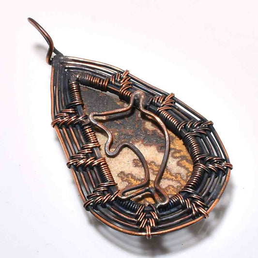 Gaia’s Embrace – Copper-Wrapped Gemstone Pendant
