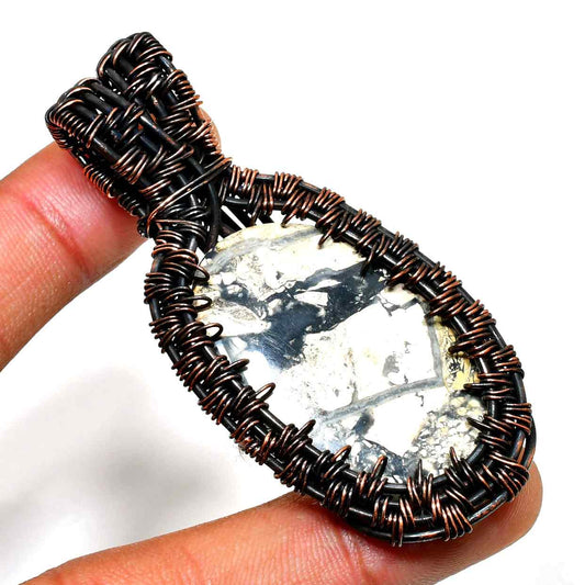 Gaia’s Shield – Obsidian Copper Pendant