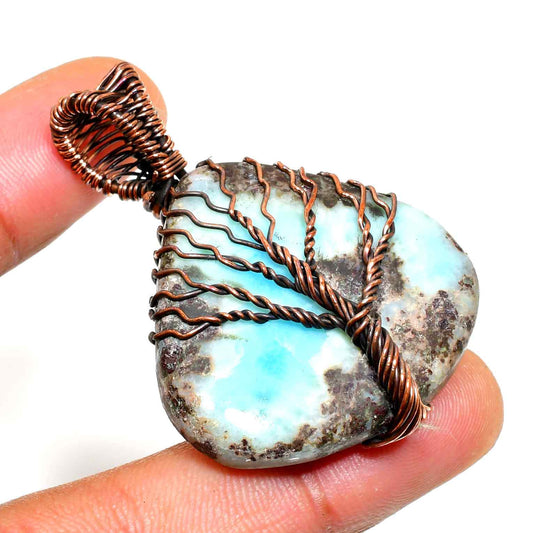 Tree of Harmony – Turquoise Copper Pendant