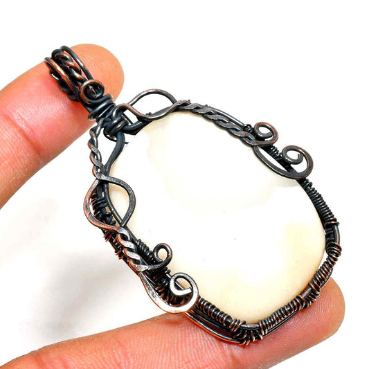 Ezra’s Veil – Clear Quartz Copper Pendant