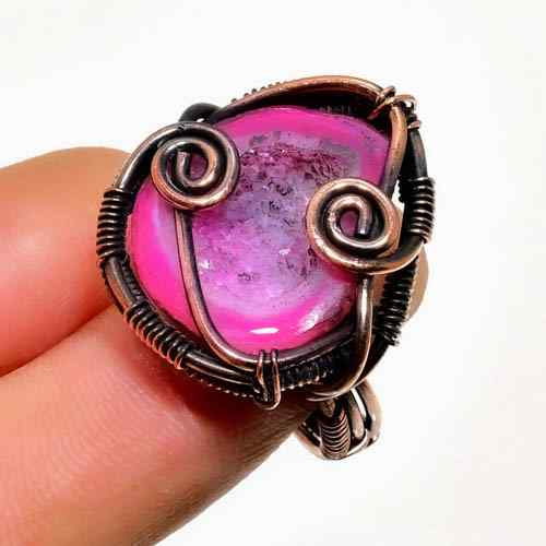 Blush Embrace – Rose Quartz Copper Ring