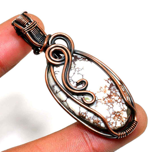Earthen Balance – Copper-Wrapped Stone Pendant